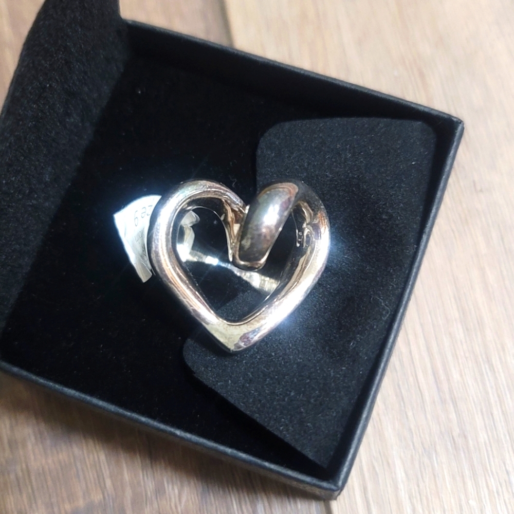Sterling Silver Electroform Heart Statement Ring Sz.9 new